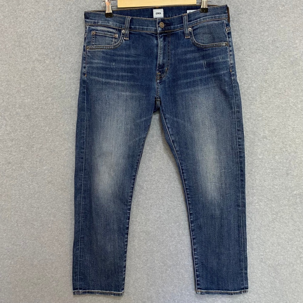 Edwin Jamie Women's Size 26 Boyfriend Stretch Relaxed Mid Rise Denim Blue Jeans